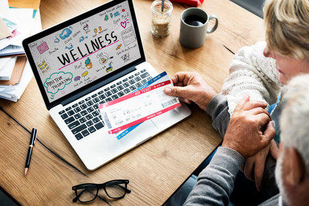 Healthcare Wellness Ticket Flight Senior Concept