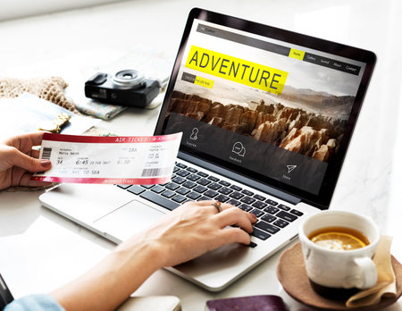 Travel Navigation Journey Vacation Trip Laptop Concept