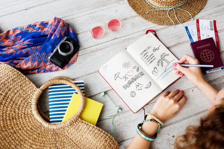 Notebook List Vacation Break Summer Beach Fun Concept