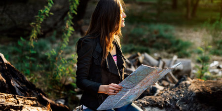 Map Destination Direction Route Travel Trip Trek Concept