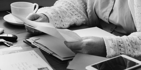 Senior Adult Reading Letter Concept
