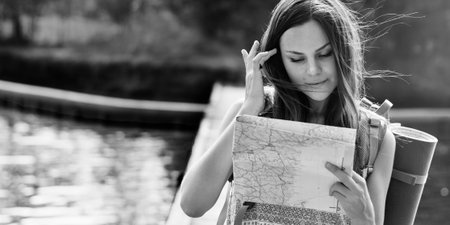 Map Destination Direction Route Travel Trip Trek Concept