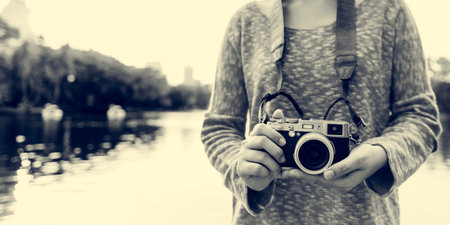 Girl Adventure Trip Traveling Holiday Photography Concept