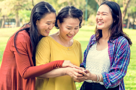 Asian Family Relaxing Lifestyle Concept