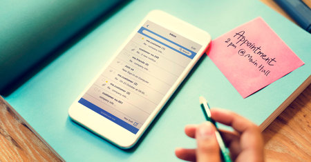 Smart Phone Email Correspondence Note Concept