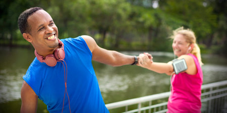 Couple Exercise Happiness Healthy Lifestyle Concept