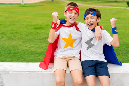 Superheroes Kids Boy Friend Buddy Concept