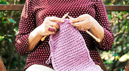 Knitting Knit Needle Yarn Needlework Craft Scarf Concept