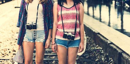 Young Girls Travel Holiday Concept