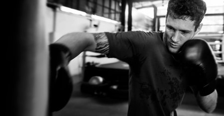 Man Exercise Athletic Boxing Concept