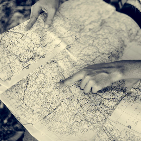 Map Destination Direction Route Travel Trip Trek Concept