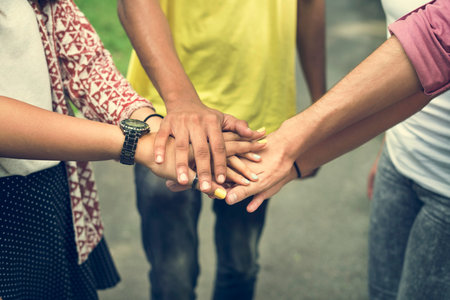 Diverse Teens Hands Together Concept