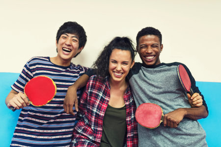 Table Tennis Ping-Pong Friends Sport Concept