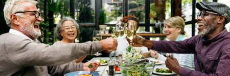 Group of Senior Retirement Meet up Happiness Concept