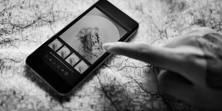 Digital Device Photography Editing Concept