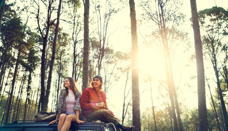 Backpacker Couple Travel Adventure Happiness Concept