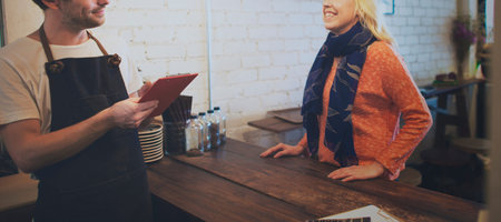Barista Cafe Restaurant Cafeteria Customer Serve Concept
