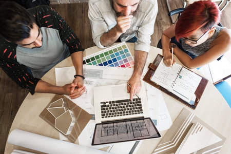 Design Studio Architect Creative Occupation Meeting Blueprint Concept