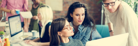 Business Team Brainstorming Workspace Concept