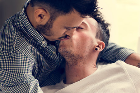 Gay Couple Love Home Concept
