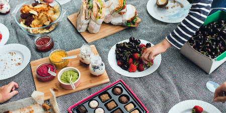 Picnic Lunch Meal Outdoors Park Food Concept
