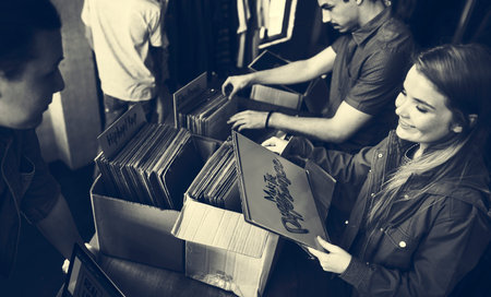 Vinyl Record Store Music Shopping Oldschool Classic Concept