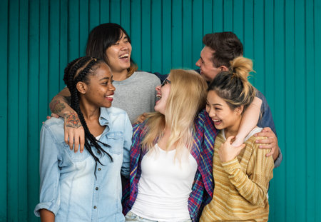 Diversity Students Friends Happiness Concept