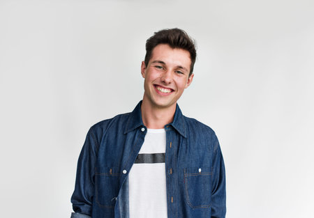 Young Man Smiling Happy Concept