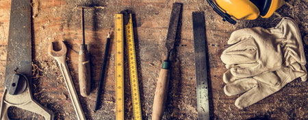 Carpenter Craftman Lumber Timber Woodwork Concept