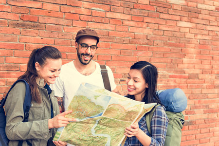 Friends Travel Backpacker Adventure Concept