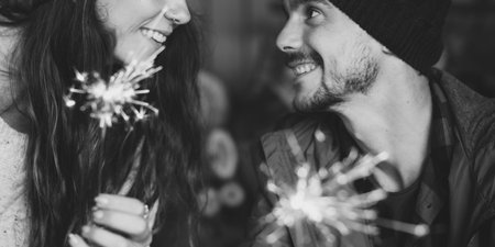 People Sparkler Celebration Happiness Togetherness Concept