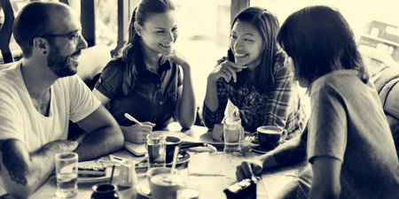 Group Of People Drinking Coffee Concept