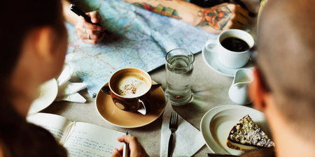 Group Of People Drinking Coffee Concept