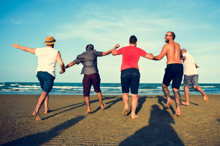 Young People Running Cheerful Concept