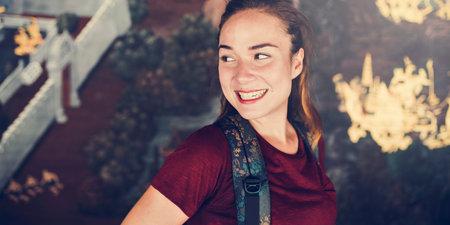 Woman Traveler Thailand Destination Culture Concept