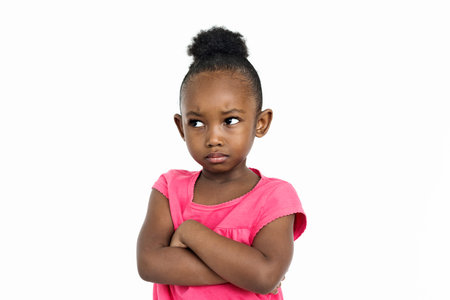 Girl with unhappy expression