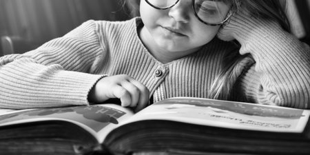 Adorable Cute Girl Reading Storytelling Concept