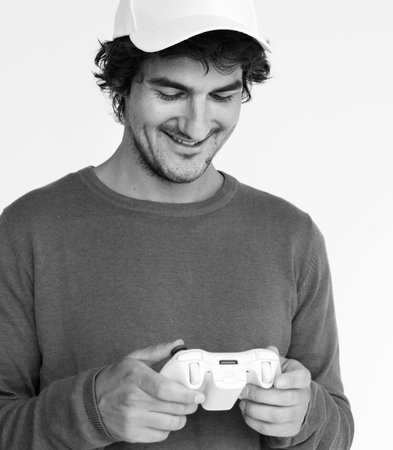 Attractive Adult Man Casual Style Studio Concept