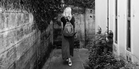 Woman Caucasian Traveler Tour Explore Concept