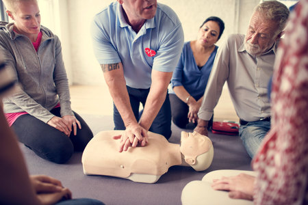 CPR First Aid Training Concept