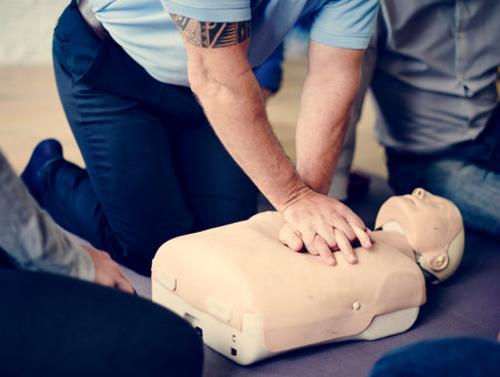 CPR First Aid Training Concept