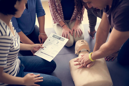 CPR First Aid Training Concept