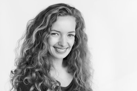 Young Woman Smiling Cheerful Concept