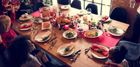 Family Together Christmas Celebration Concept