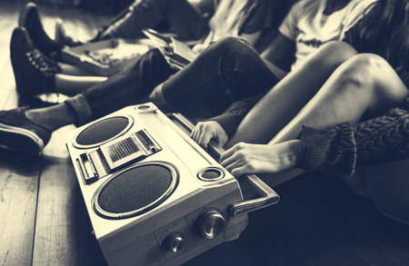 Radio Music Friends Unity Style Teens Casual Concept