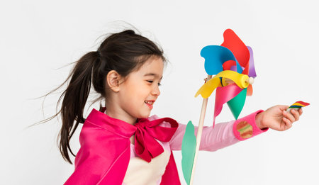 Cheerful Cute Kid Having Fun Concept