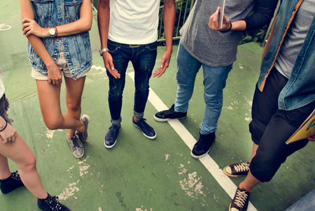Cropped Guys Hanging Out Concept