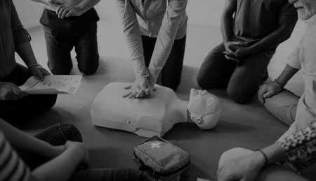 CPR First Aid Training Concept