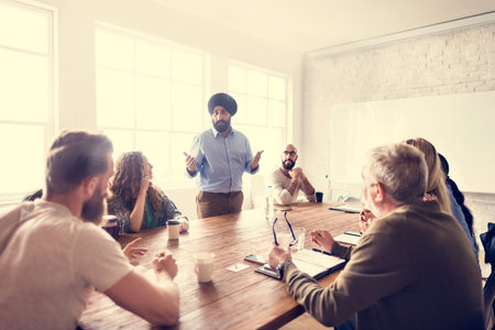 Meeting Table Networking Sharing Concept