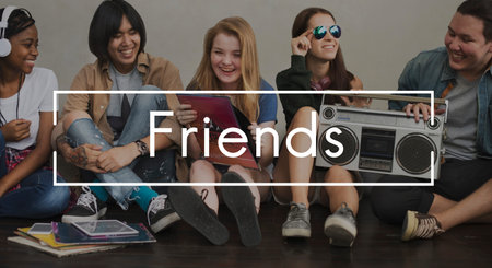 Friends Vintage Vector Graphic Concept